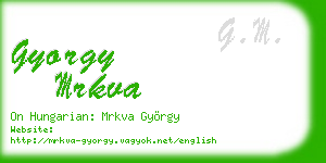 gyorgy mrkva business card